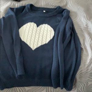 Navy heart sweater